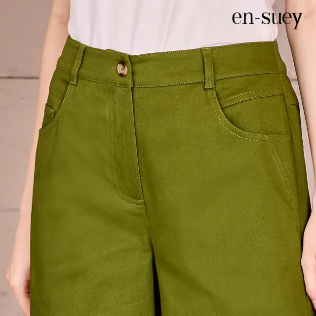 【en-suey 銀穗】簡約俐落休閒直筒長褲-女