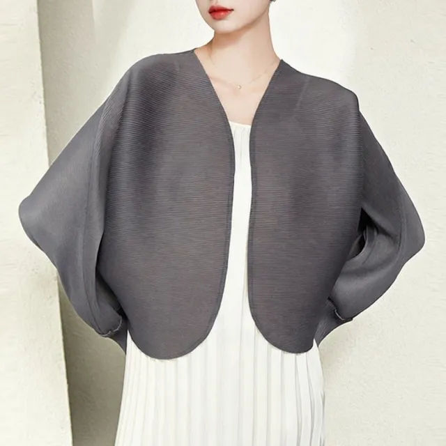 【巴黎精品】三宅風皺褶衣服褶皺外套高級摺衣彈力女裝顯瘦折衣大碼(寬鬆防曬女外套2色k1ab6)