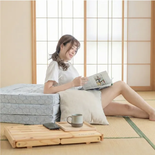 【迪奧斯】單人7.5cm舒柔表布抗菌全乳膠日式折疊床墊3x6.2尺-(學生宿舍床墊折疊床墊 天然乳膠頂級款D95)