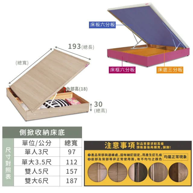 【ASSARI】單人加大3.5尺房間組二件 床片+側掀床架