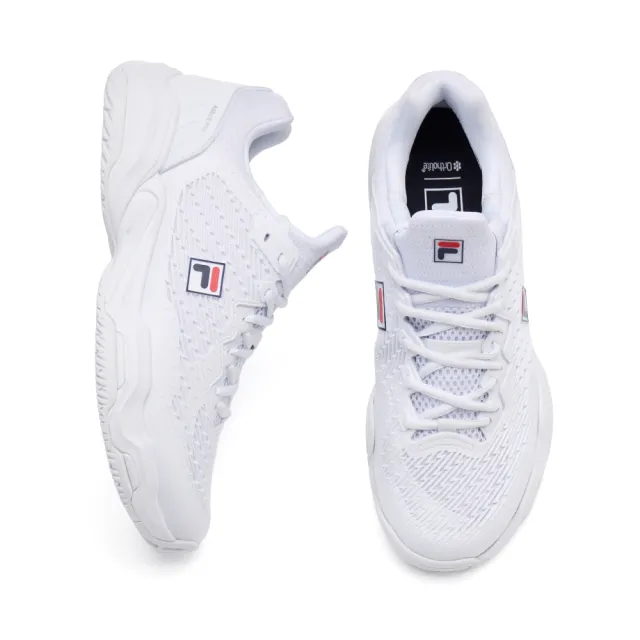 【FILA】AXILUS PRO 4 中性網球鞋-白/紅/丈青 (4-T501A-101)