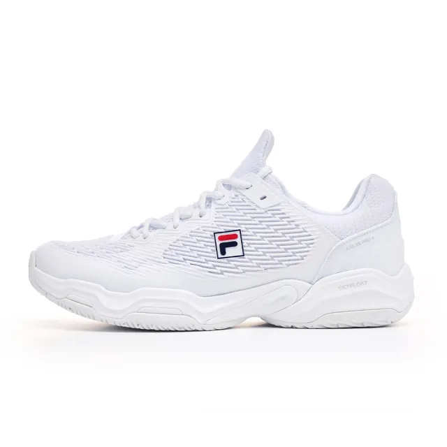 【FILA】AXILUS PRO 4 中性網球鞋-白/紅/丈青 (4-T501A-101)