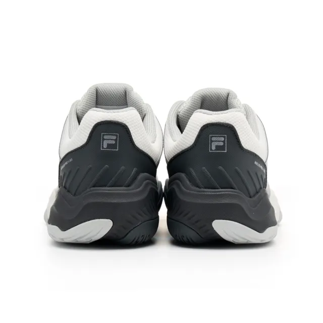【FILA】AXILUS PRO 4 MS 中性網球鞋-銀/黑 (4-T502A-031)