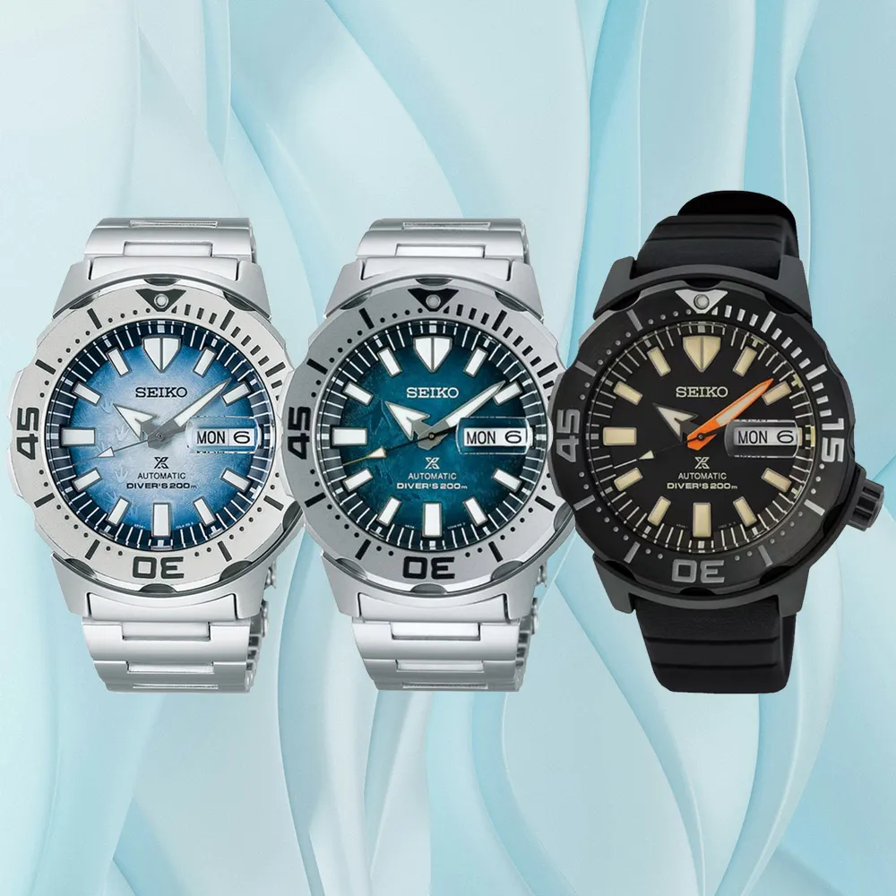 【SEIKO 精工】愛海洋 南極企鵝腳印 黑潮 機械腕錶 七夕 情人節 送禮 (三款可選)