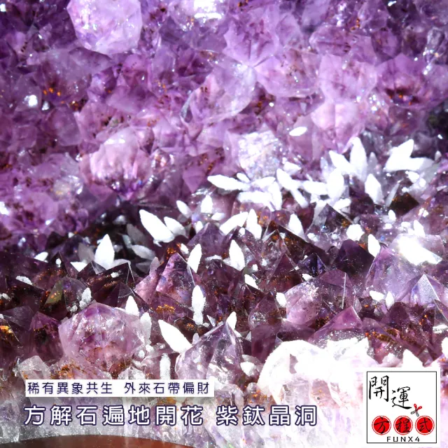 【開運方程式】巴西紫晶洞紫水晶洞滿礦紫鈦晶共生方解石片地晶花JU474(21.5kg招財風水開運擺設)
