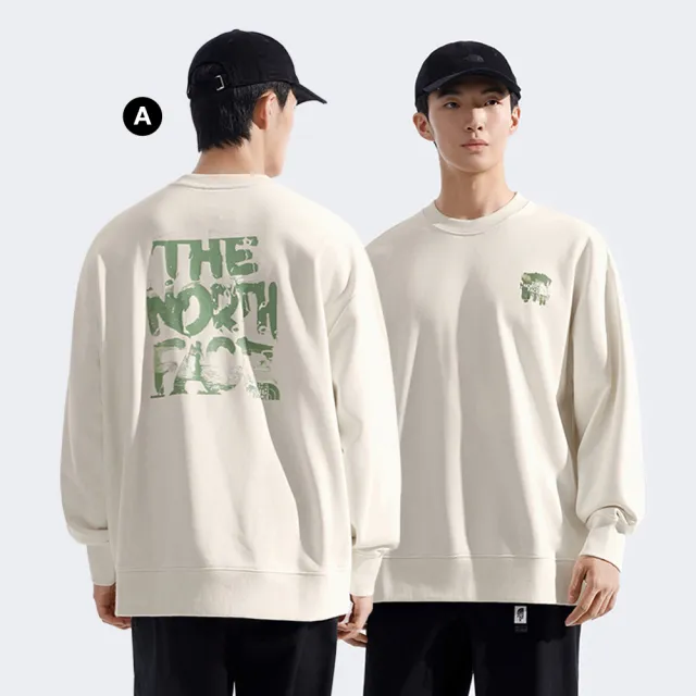 【The North Face】男女款LOGO印花長袖帽T/大學T (多色可選)
