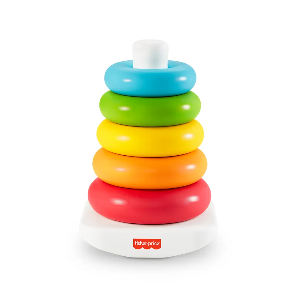 【Fisher price 費雪】環保彩虹套圈(嬰兒玩具/彌月禮/早教啟蒙/幼兒玩具)