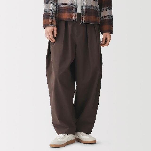 【MUJI 無印良品】男直線剪裁日式和服寬襬褲(灰色/黑色/棕色)
