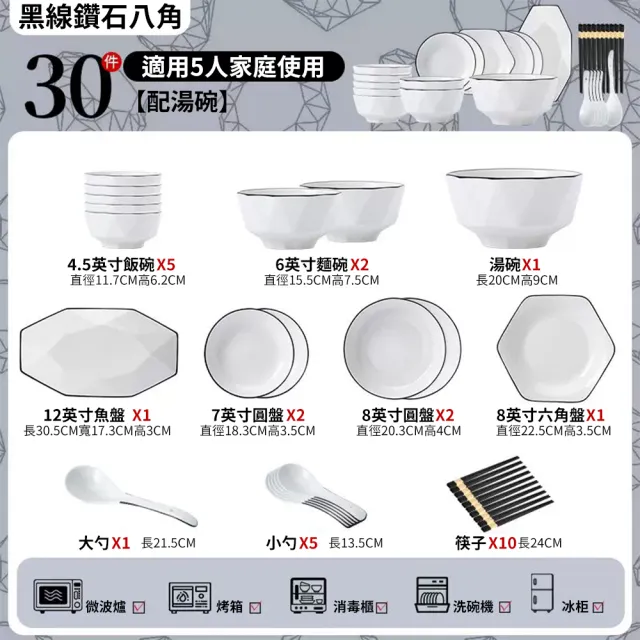 【KOGURE 小慕】純陶瓷碗盤組 釉下彩餐具套裝 家用餐具5人組 微波爐適用 烤箱/洗碗機/消毒櫃