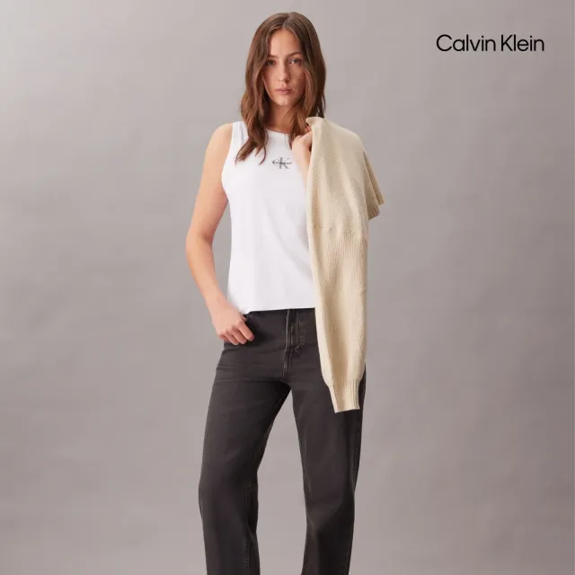 【CALVIN KLEIN】官方旗艦館CK 羅紋針織 Monogram 背心_白色