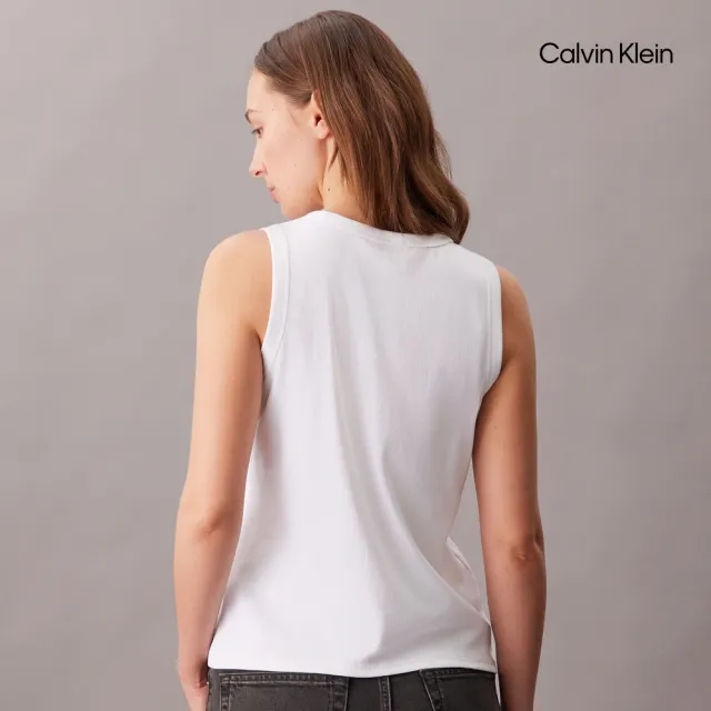 【CALVIN KLEIN】官方旗艦館CK 羅紋針織 Monogram 背心_白色