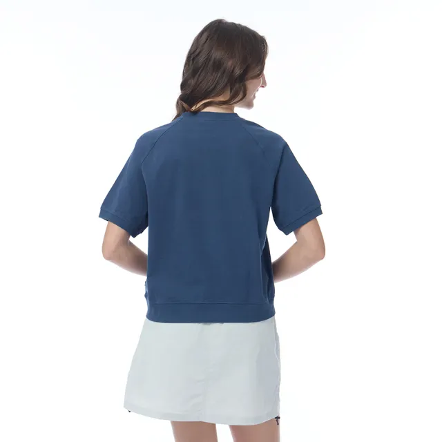 【NAUTICA】官方旗艦 女裝 美式字母印花短袖T恤(藍色)
