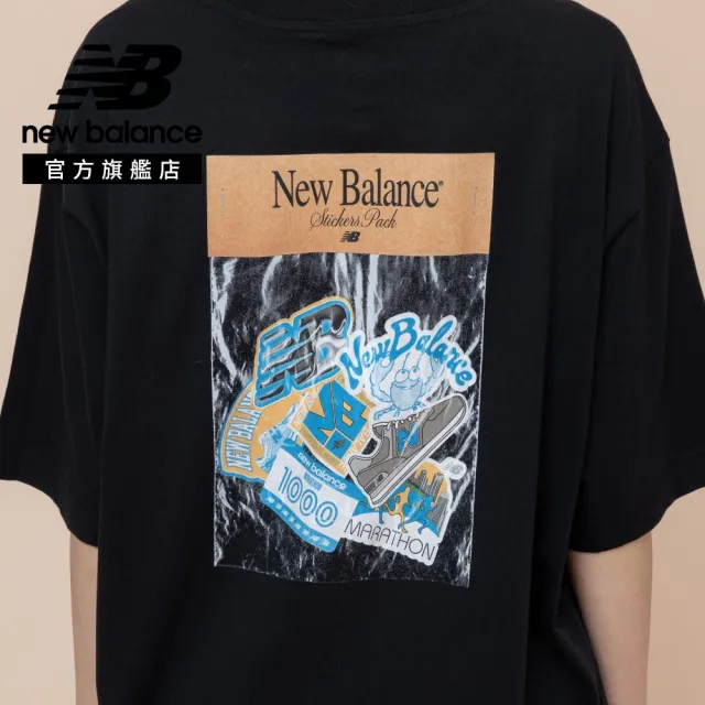 【NEW BALANCE】NB 後背插畫印花短袖上衣_男性_黑/白_MT62E2FFBK_MT62E2FFWT(美版 版型偏大)