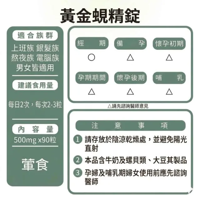【草本之家】黃金蜆精錠1入組90粒/入(蜆精.牡蠣.鋅.硒)