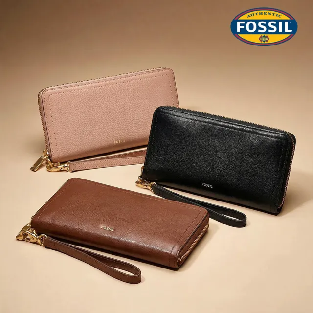 【FOSSIL】Logan 多層真皮拉鍊RFID防盜長夾 出國必備  送禮推薦 (多色任選)