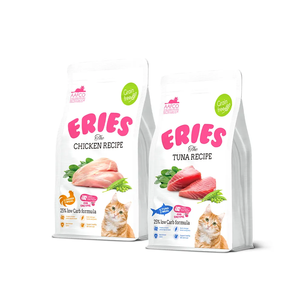 【Eries】益生菌酵素無穀貓糧 1kg 兩種口味兩包組