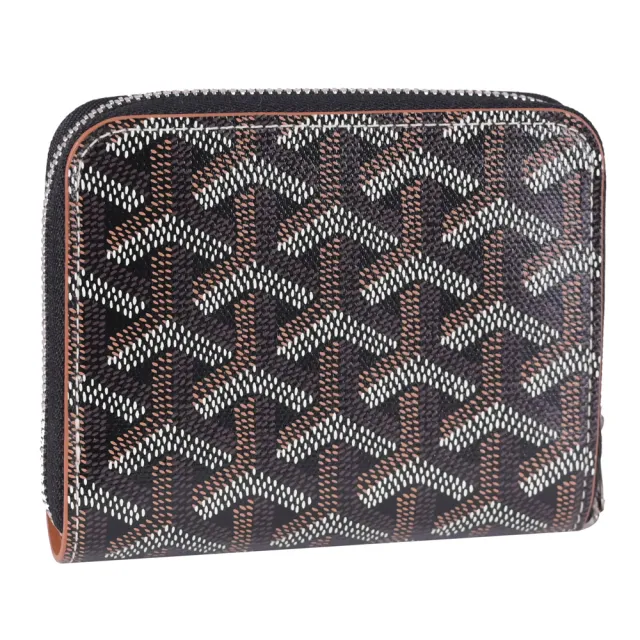 【GOYARD 高雅德】Matignon PM 品牌印花信用卡零錢包簡易皮夾(咖棕)
