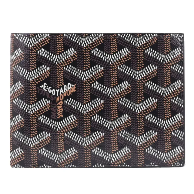 【GOYARD 高雅德】Victoire 品牌標誌印花雙層對折8卡短夾(咖黑)