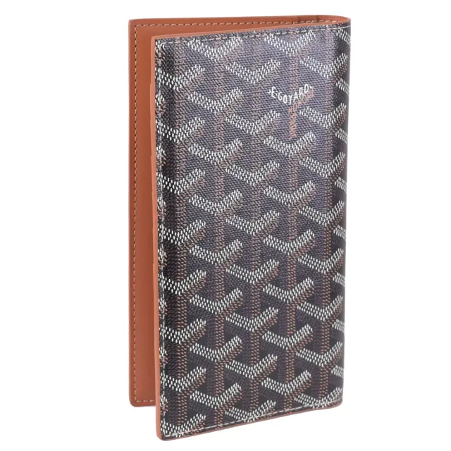 【GOYARD 高雅德】Saint-Lambert Goyardine 品牌標誌印花對折多卡長夾(棕咖)