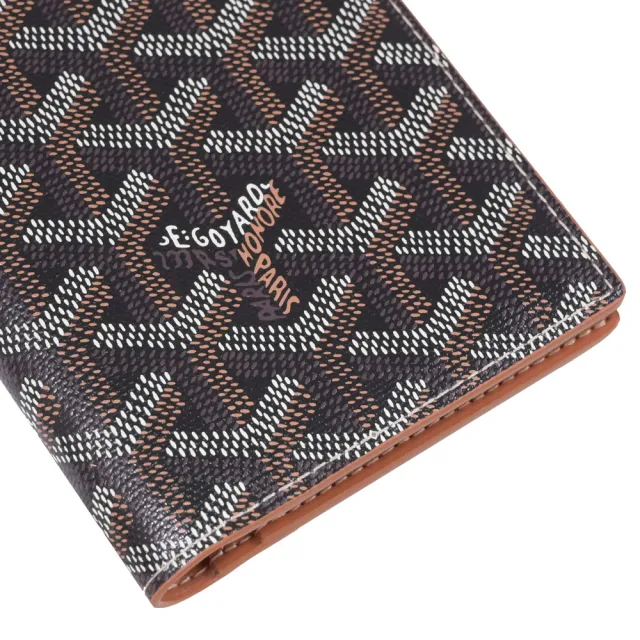 【GOYARD 高雅德】Saint-Lambert Goyardine 品牌標誌印花對折多卡長夾(棕咖)