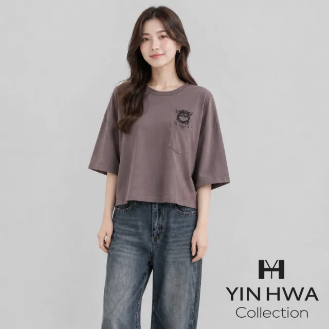 【YIN HWA 盈樺】C`EST MOIJEU 簡約可愛貓咪印花圖案T恤