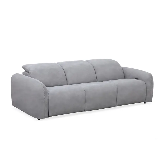 【hoi! 好好生活】hoiMousse三防貓抓布頭枕可調三人零靠牆電動沙發 霧灰色