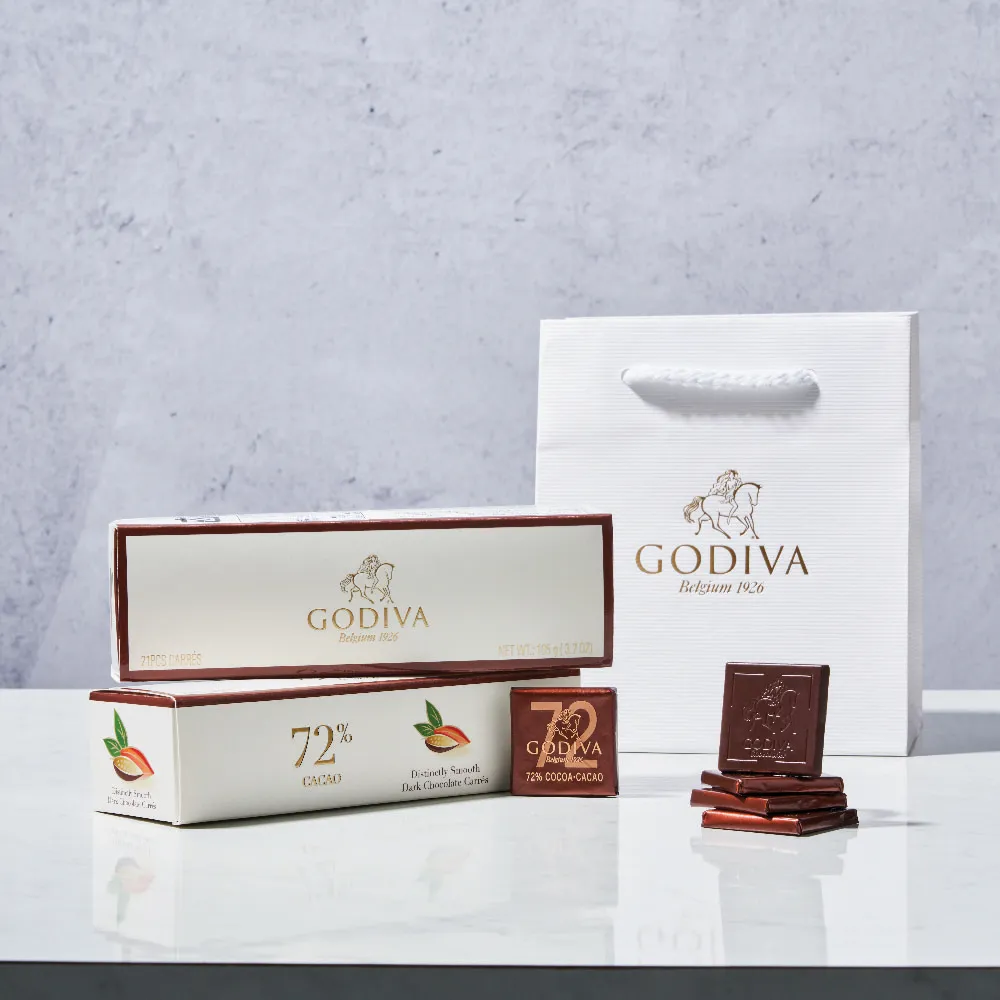 【GODIVA】片裝72%黑巧克力禮盒21片裝(生日禮、情人節、520我愛你/妳、618)