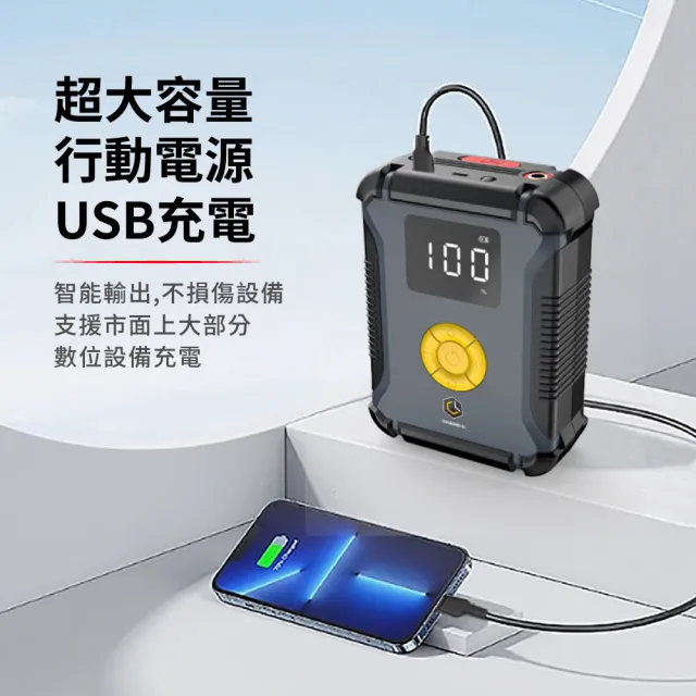 【CHANGLU 長律】4合1汽車急救啟動電源打氣機-高配版(CL-AC002JP)
