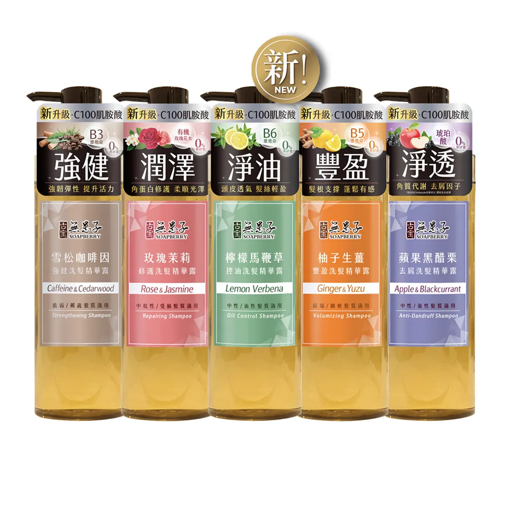 【古寶無患子】SET-成分升級新上市-無矽靈洗髮精露530g