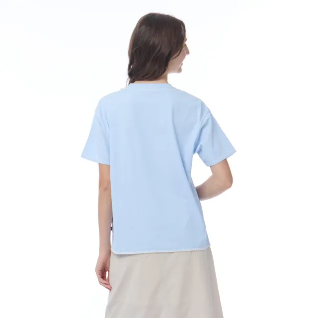 【NAUTICA】官方旗艦 女裝 甜心波浪滾邊涼感短袖T恤(藍色)