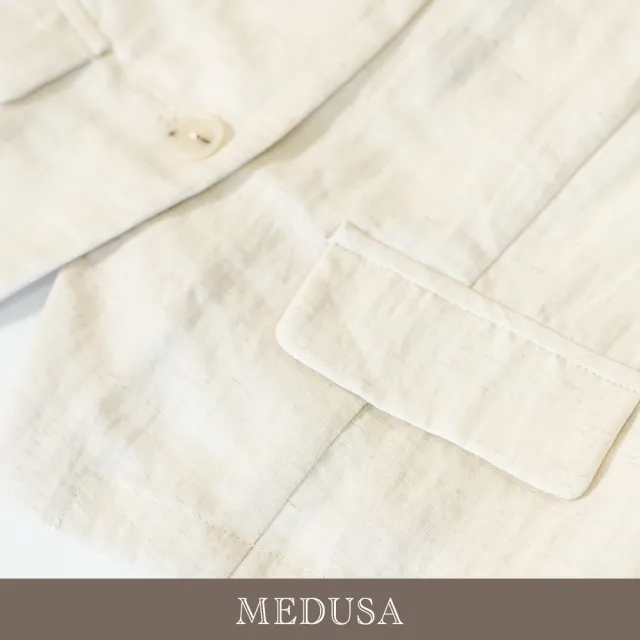 【MEDUSA 曼度莎】現貨-米白天絲短版西裝背心上衣（M-XL）｜背心穿搭 都會穿搭 女背心