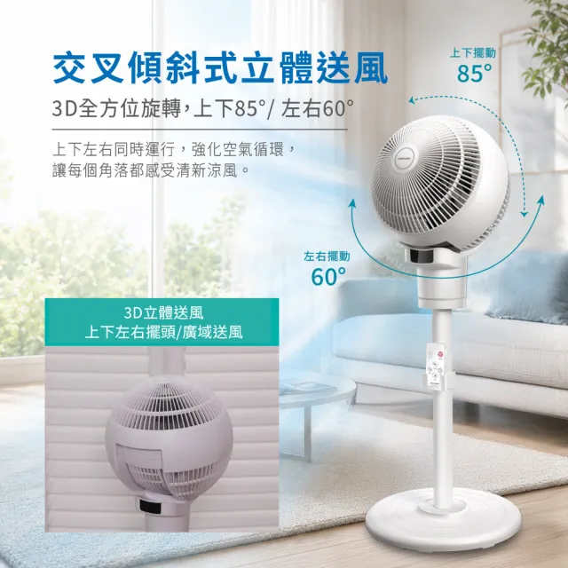 【WONDER 旺德】3D擺頭可拆洗渦流循環風扇(WH-FC27 循環扇 電風扇 電扇 遙控 可拆洗)