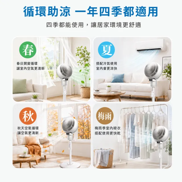 【WONDER 旺德】3D擺頭可拆洗渦流循環風扇(WH-FC27 循環扇 電風扇 電扇 遙控 可拆洗)