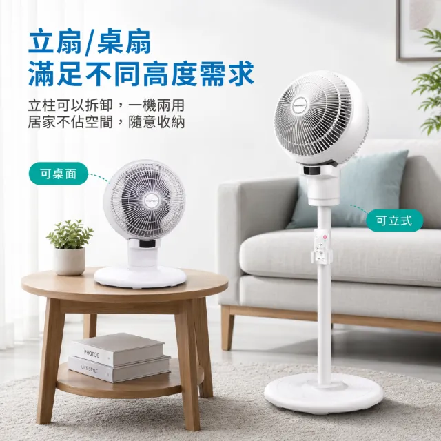 【WONDER 旺德】3D擺頭可拆洗渦流循環風扇(WH-FC27 循環扇 電風扇 電扇 遙控 可拆洗)