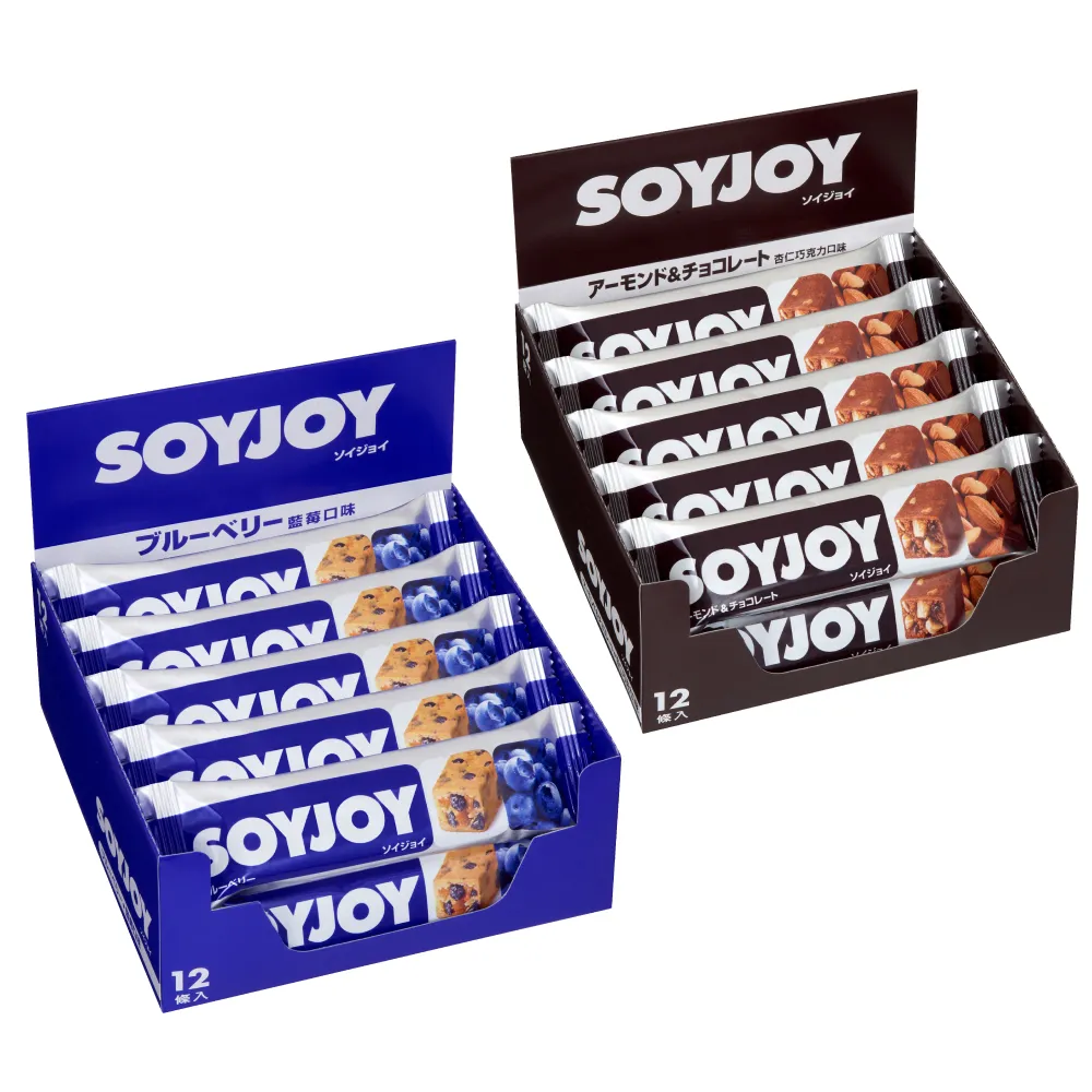 【SOYJOY】大豆營養棒2盒組(巧克力口味 藍莓口味 膳食纖維 無添加麵粉 不含膽固醇 能量補充)