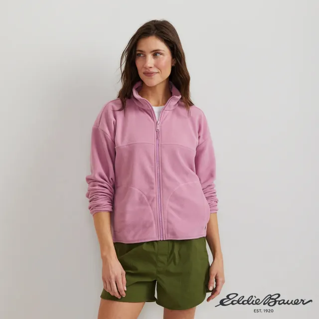 【Eddie Bauer】女性立領抓絨外套-粉紅 21650183