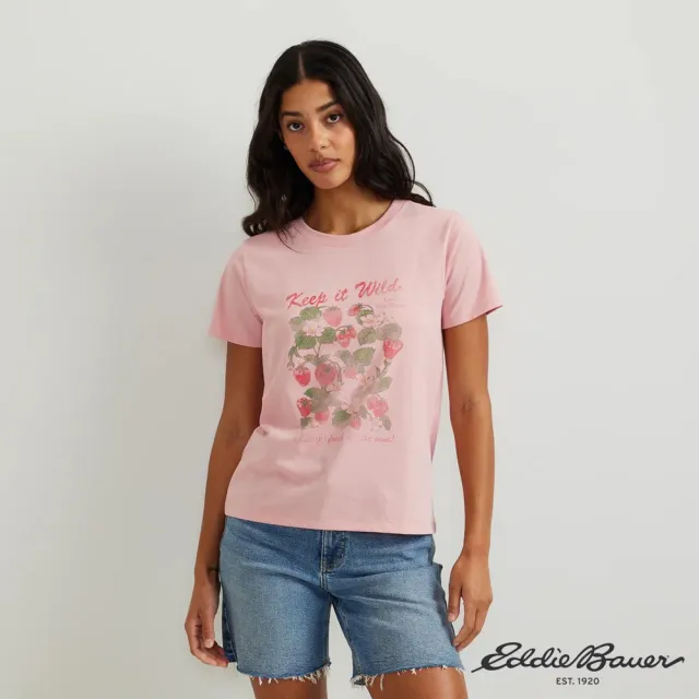 【Eddie Bauer】女款夏日經典印花TEE-覆盆子 21690132