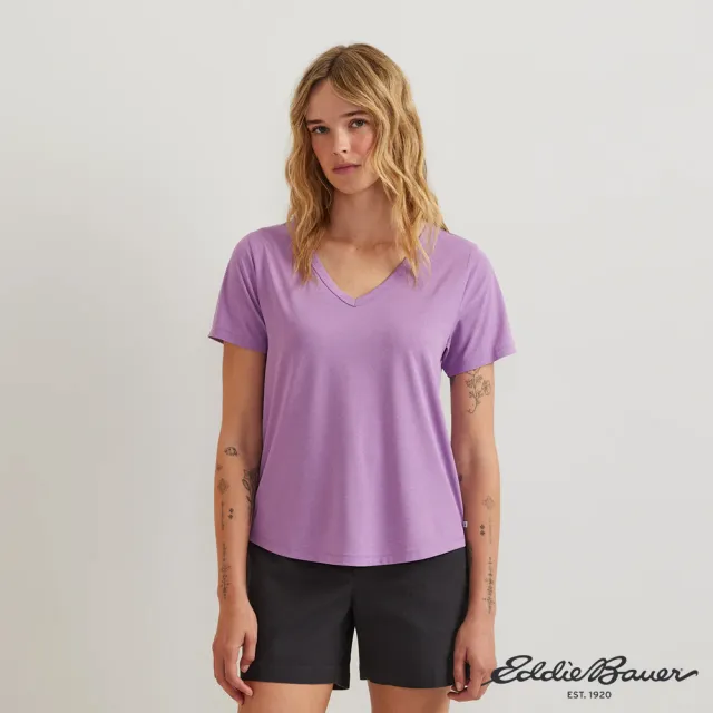【Eddie Bauer】女性短袖透氣排汗V領/圓領/羅紋上衣 多色任選