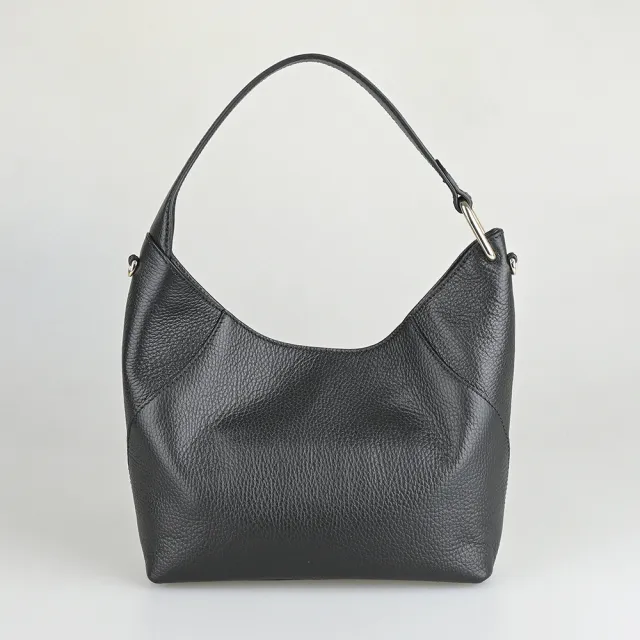 【FURLA 芙拉】FURLA精品小牛皮金釦飾磁釦肩背斜背包(小/黑)