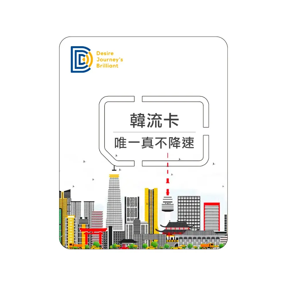 【DJB SIM】韓流卡-韓國網卡 3天吃到飽不降速(韓國三大電信商KT/SKT/LG U+)