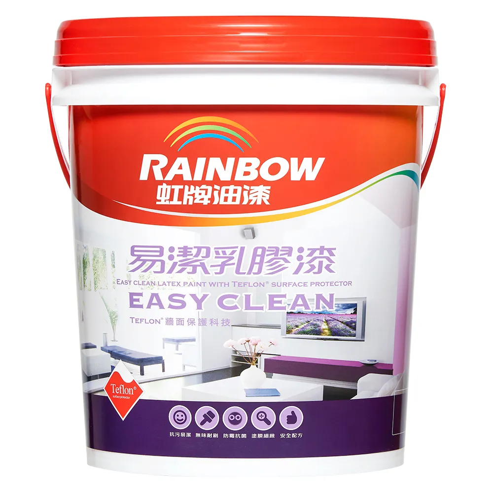 【虹牌】組合  彩虹屋易潔乳膠漆 玫瑰白 10L 2入