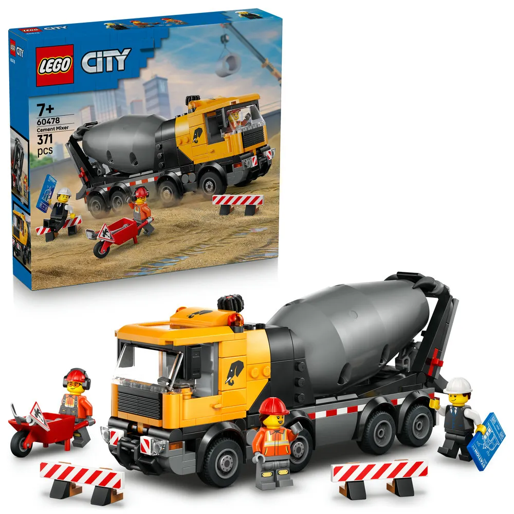 【LEGO 樂高】城市系列 60478 混凝土攪拌車(玩具車 創意力遊戲 積木 玩具)