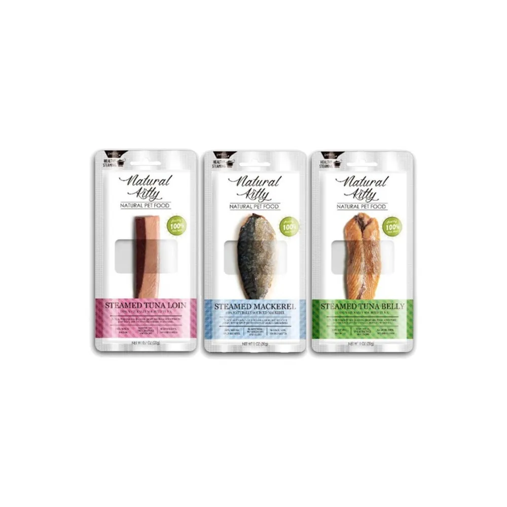 【Natural Kitty 自然小貓】100%天然鮮零食（野鯖魚｜鮪魚腹肉｜鮪魚）20g-30g*24包組(犬貓鮮食)