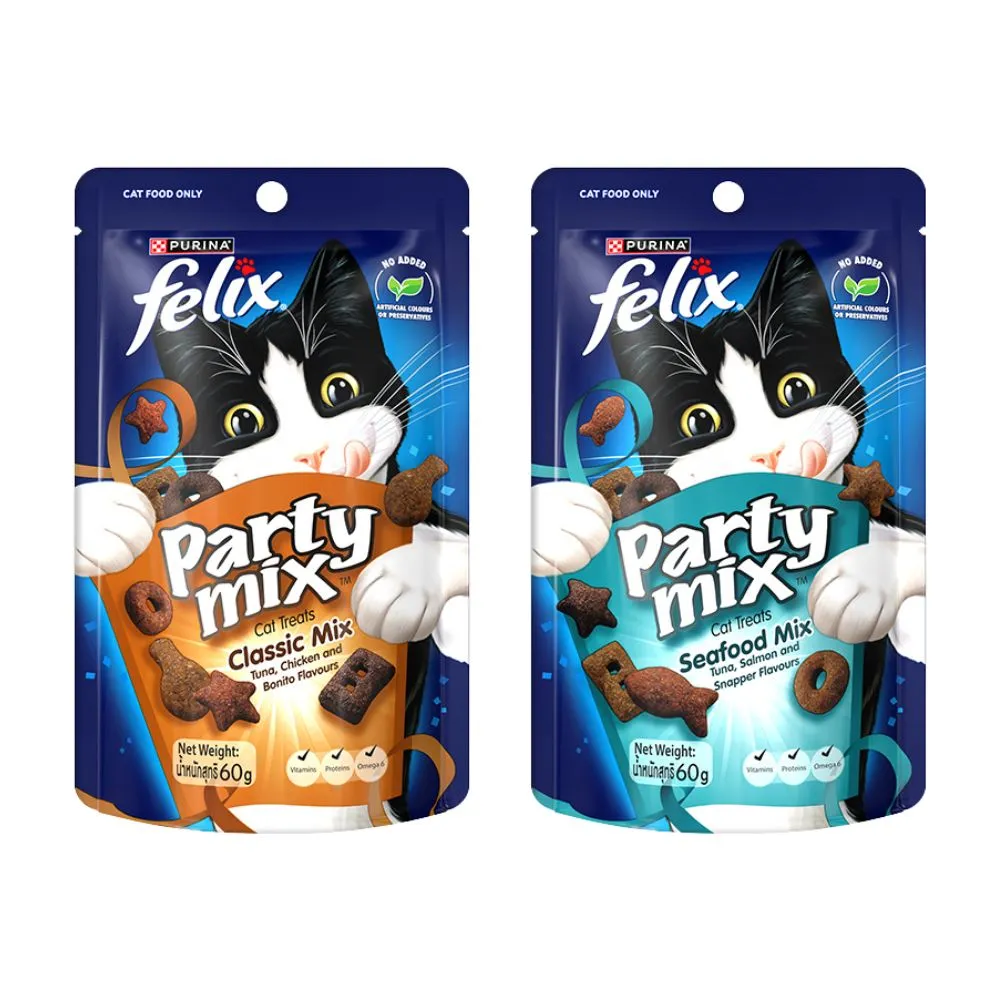 【Felix】Party Mix 貓脆餅 60gx8包(貓零食 貓餅乾)