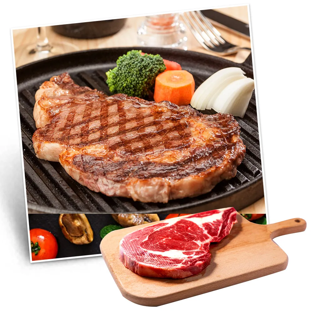 【漢克嚴選】美國和鑽牛PRIME皇冠級霜降肋眼牛排4片組(300g±10%/片)