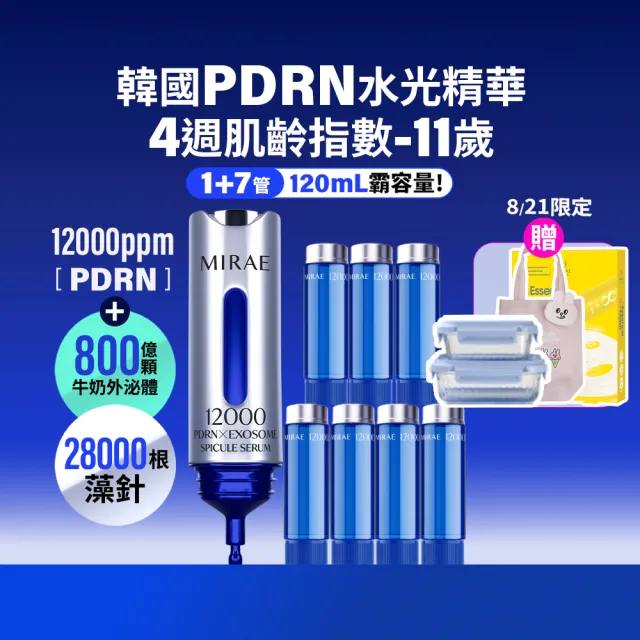 【MIRAE 未來美】專業院線韓國PDRN+牛奶外泌體新生精華 120mL霸容量 (精華*1+補充管*7)