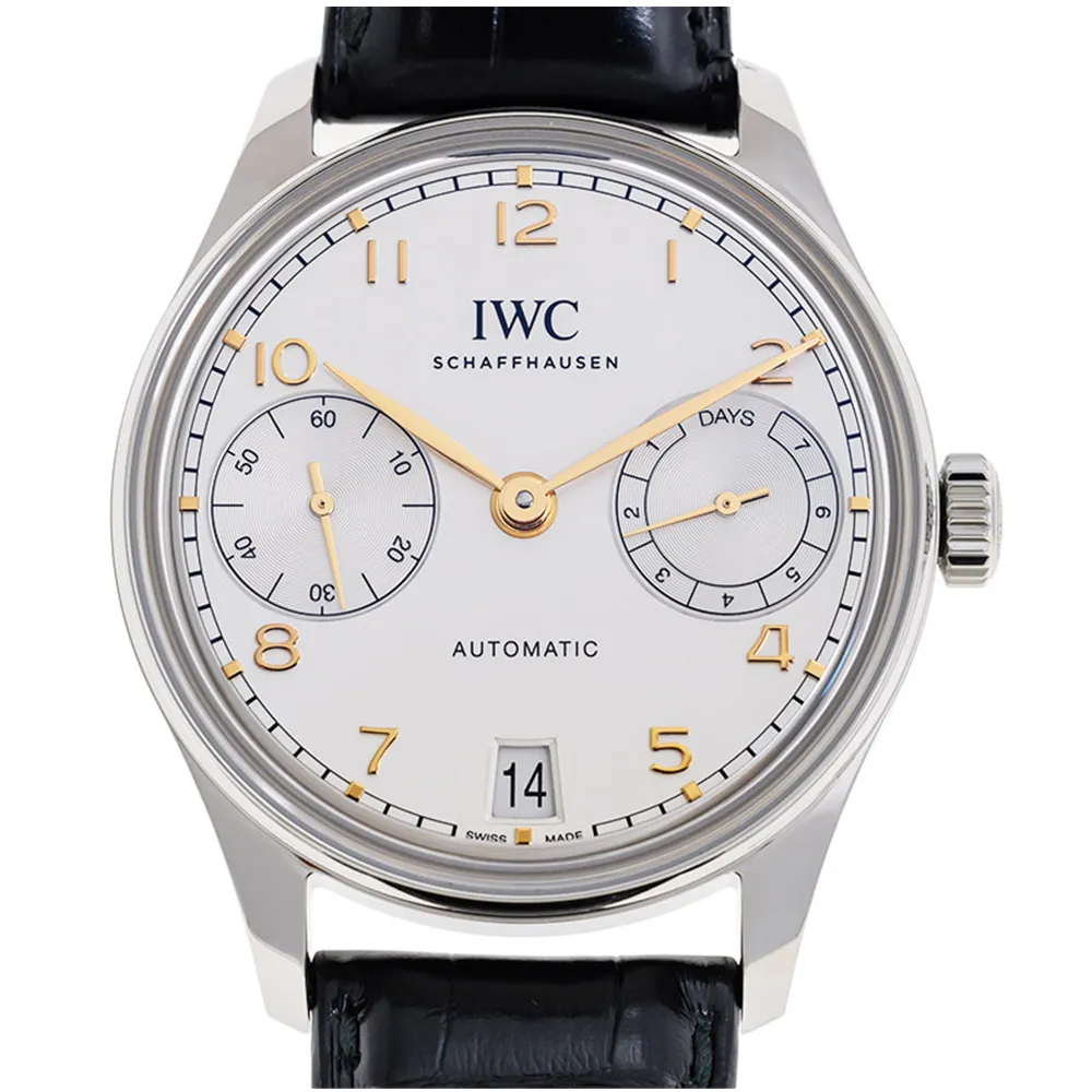 【IWC 萬國錶】葡萄牙系列 7日鍊皮帶腕表x金色丁字x42.4mm(IW501701)