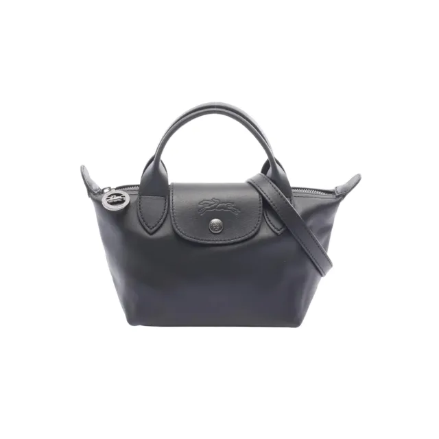 【LONGCHAMP】Le Pliage Xtra XS 牛皮 黑色 雙提把 肩背包 手提包 斜背包