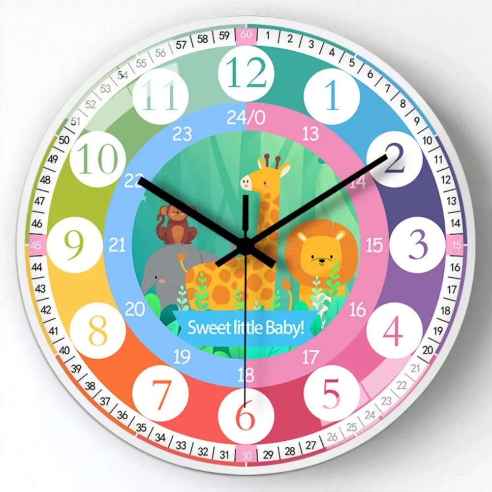 【TWBUY 台灣好購】兒童認知學習時鐘(幼教學習鐘 彩色掛鐘 益智)
