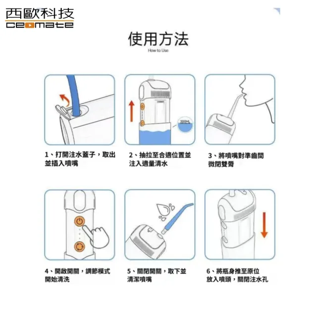 【西歐科技】西歐科技攜帶型伸縮電動沖牙機/洗牙器/沖牙器 CME-MF800買一送一 送禮首選 牙齒呵護